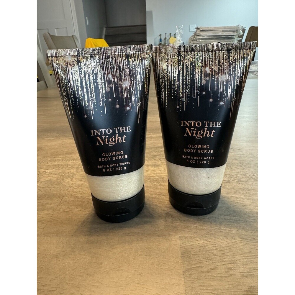 Bath & Body Works LOT  Of 2 Into The Night Exfoliating Glow Body Scrub 8 oz NEW